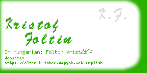 kristof foltin business card